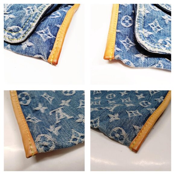 Authentic Louis Vuitton Flat Shopper Blue Monogram Denim Tote Bag mn1293-121225 - Picture 6 of 16